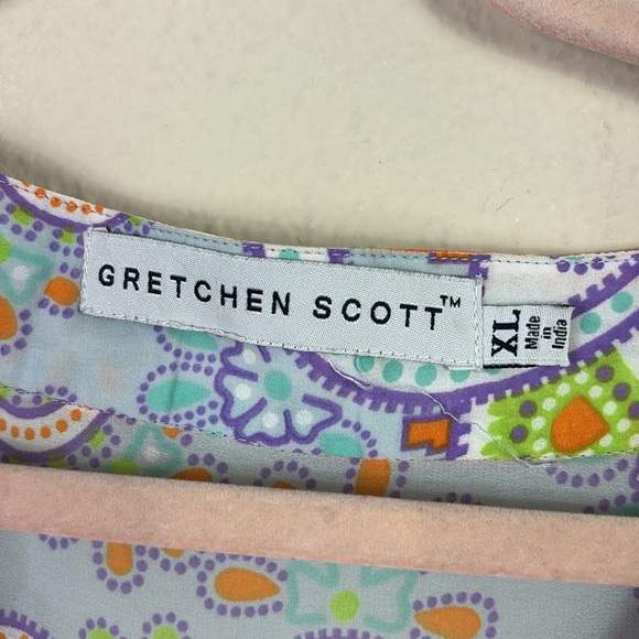 Gretchen Scott Paisley Paradise V-neck Top Tunic size XL - Picture 4 of 6